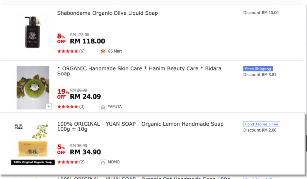 top3 results organic soap