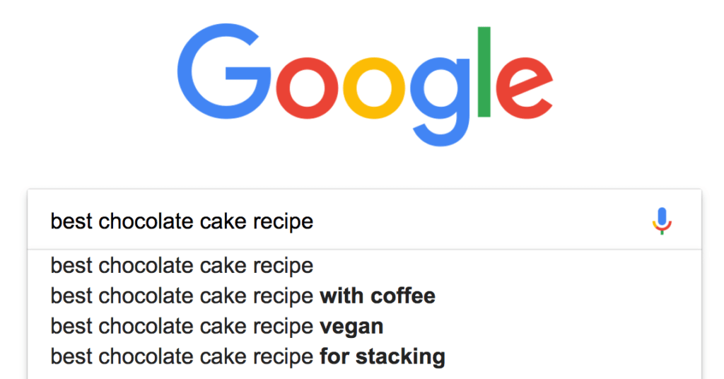 Google search for best recipe